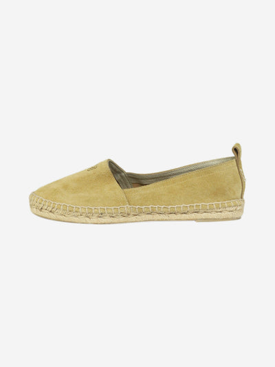 Neutral espadrille suede flats with brand logo - size EU 41 Flat Shoes Loewe 