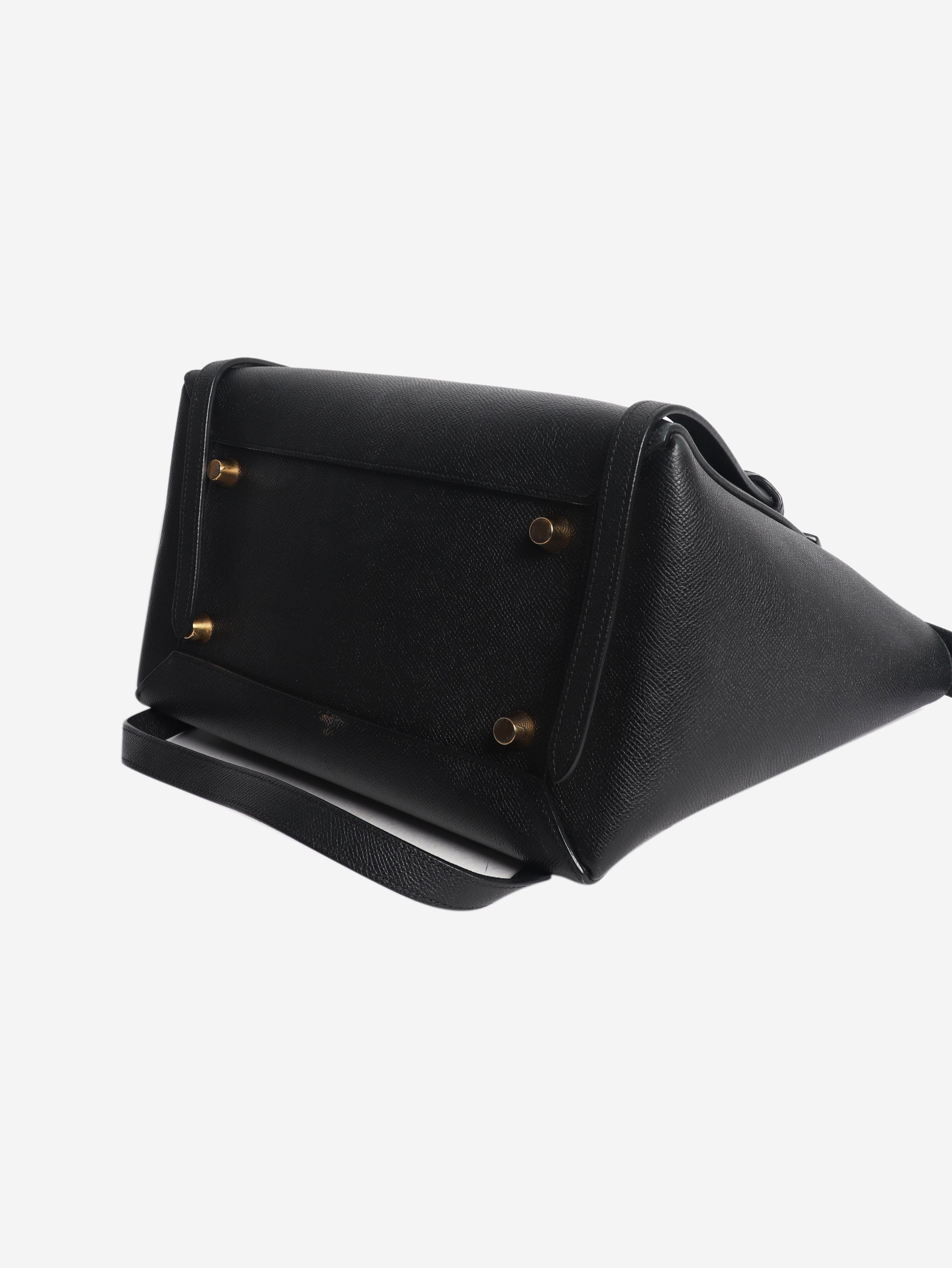 Black grained calfskin belt bag Cross-body Bags Celine 