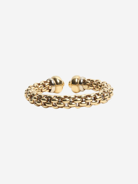 Gold 18 carat gold braided bangle alternate image