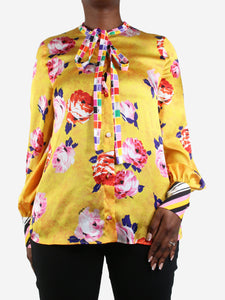 MSGM Yellow floral printed blouse - size IT 44