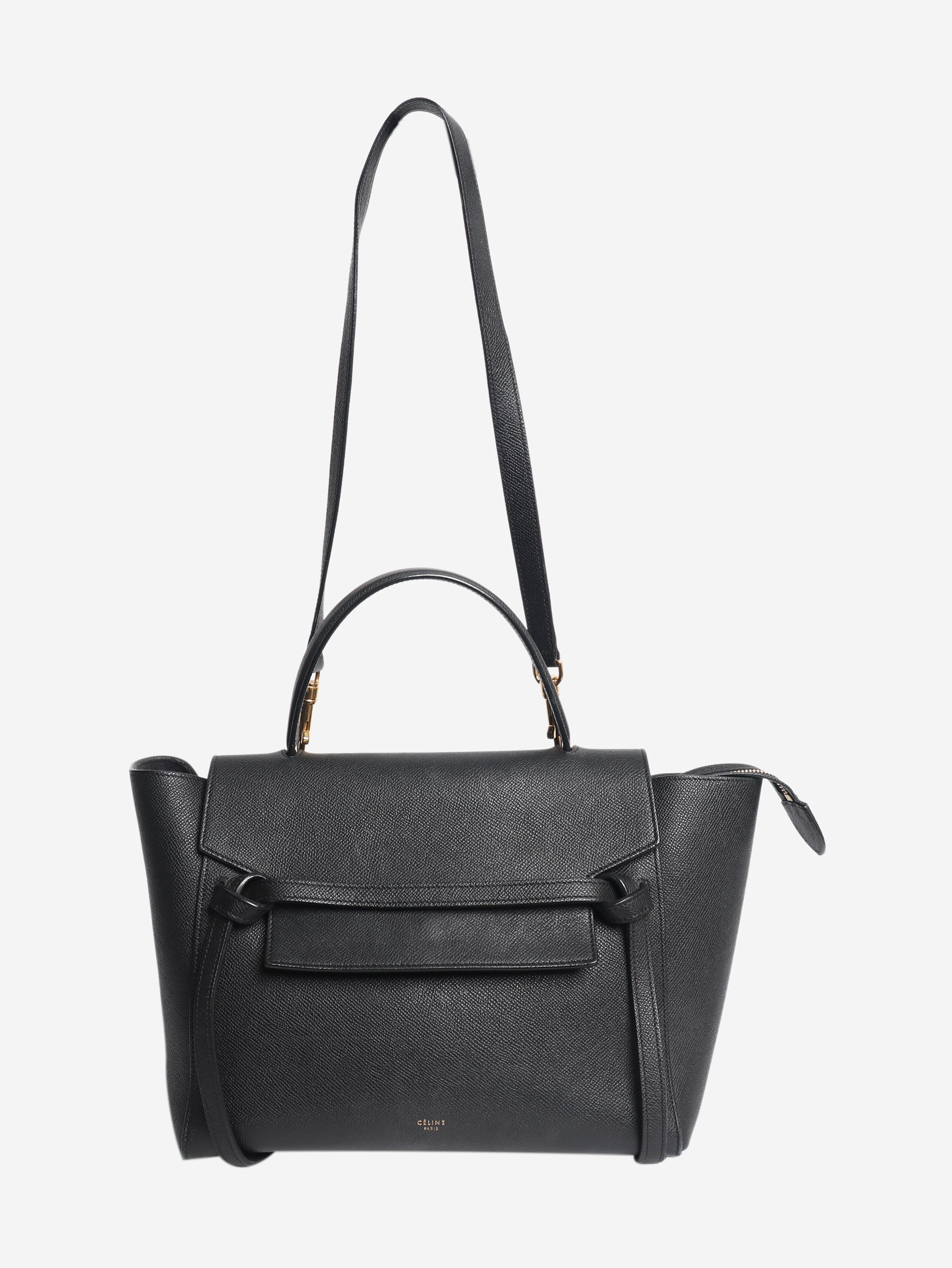Black grained calfskin belt bag Cross-body Bags Celine 