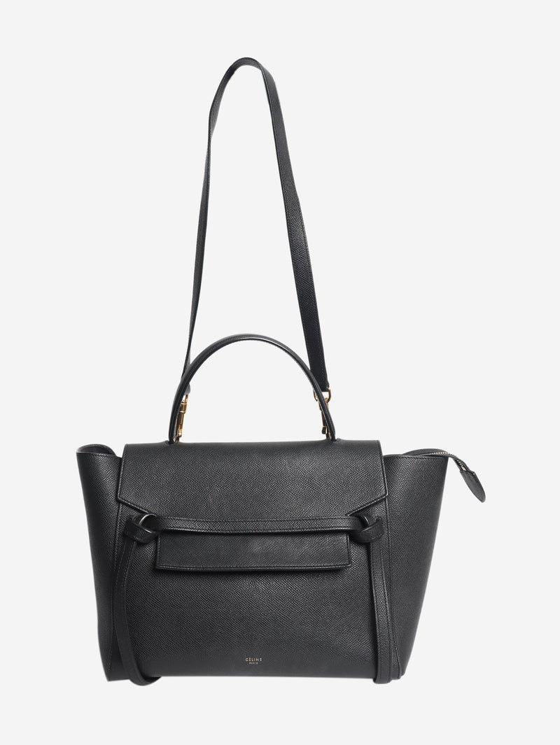 Black grained calfskin belt bag Cross-body Bags Celine 