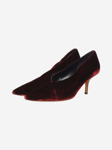 Celine Burgundy velvet pointed toe heels - size EU 38