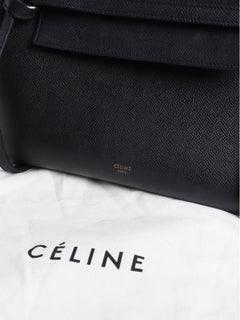 Black grained calfskin belt bag Cross-body Bags Celine 
