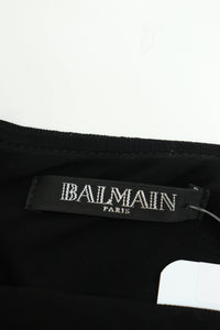 Balmain Black crystal-strap maxi slip dress - size UK 8