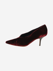 Celine Burgundy velvet pointed toe heels - size EU 38