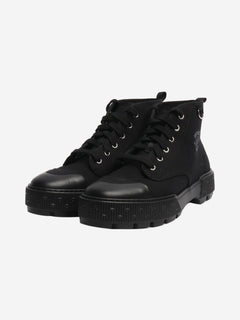 Black canvas ankle boots - size EU 39 (UK 6) Boots Hermes 