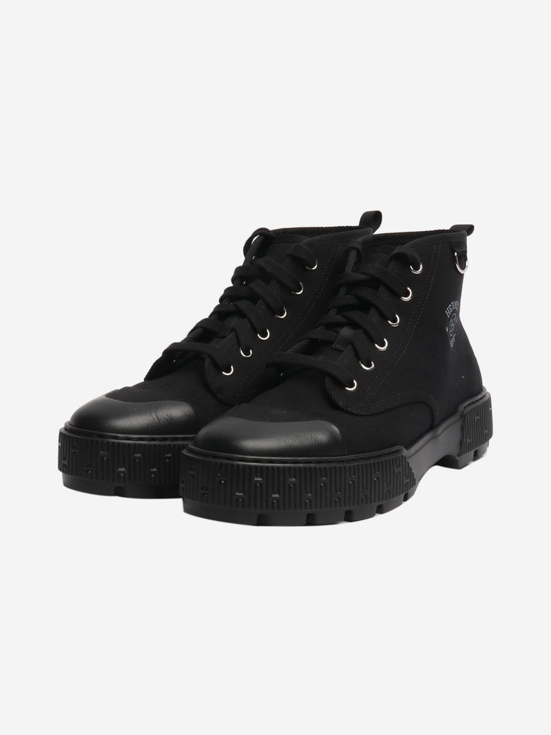 Black canvas ankle boots - size EU 39 (UK 6) Boots Hermes 