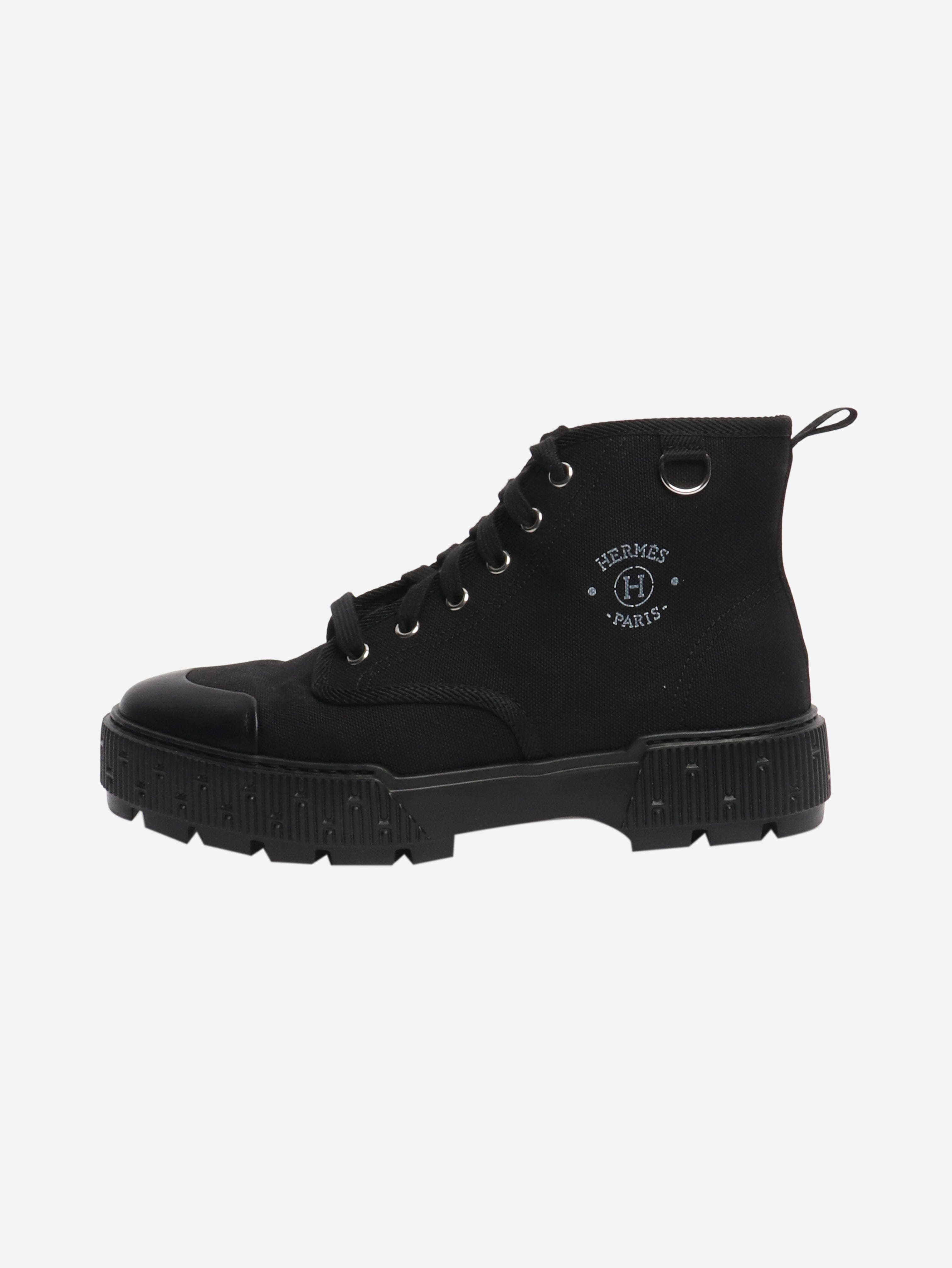 Black canvas ankle boots - size EU 39 (UK 6) Boots Hermes 