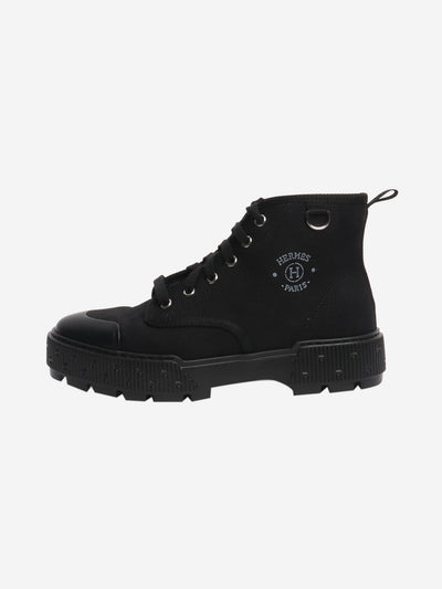 Black canvas ankle boots - size EU 39 (UK 6) Boots Hermes 