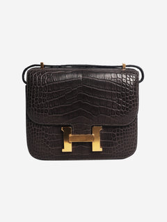 Dark grey Alligator Constance bag