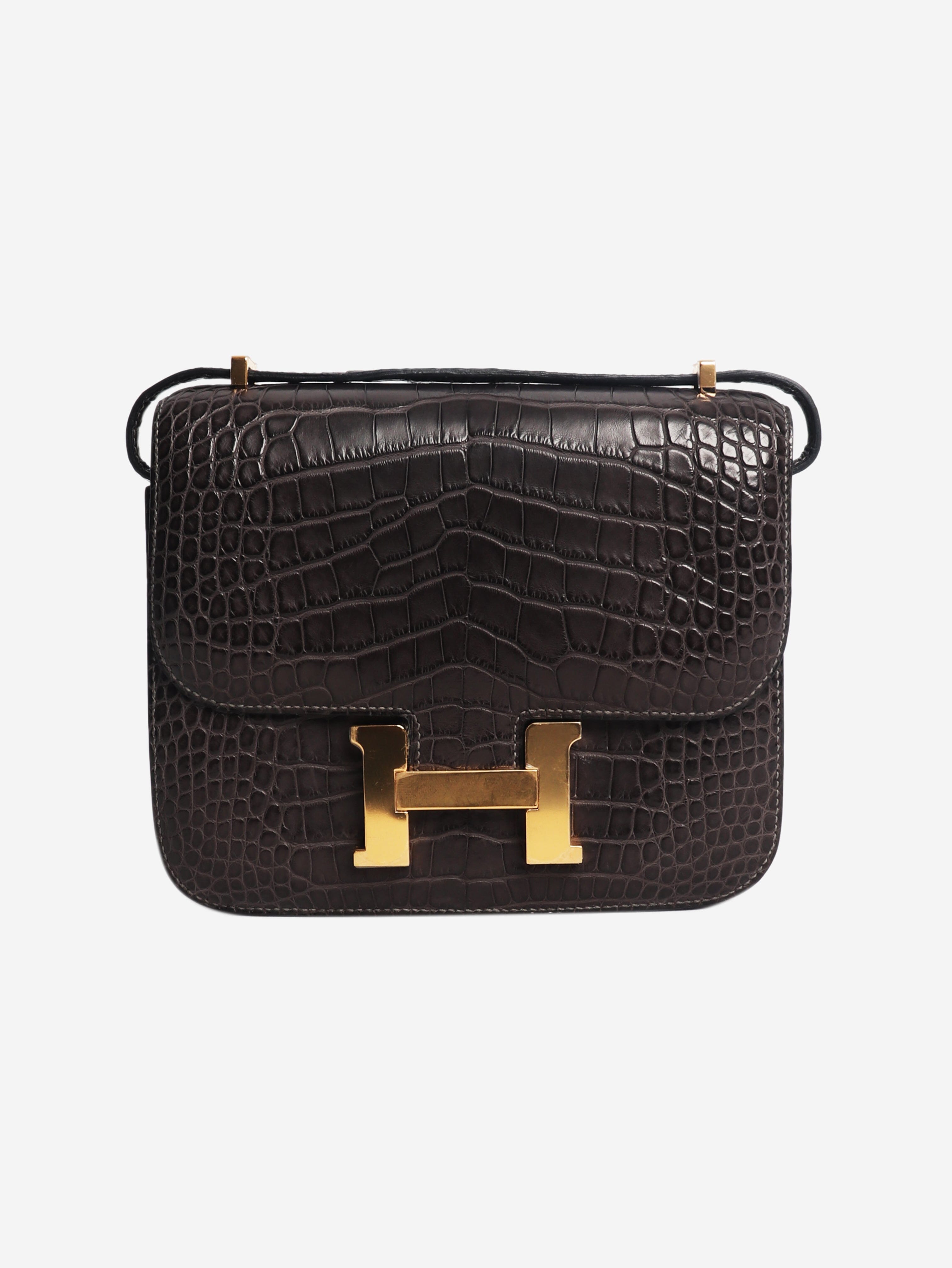 Dark grey Alligator Constance bag