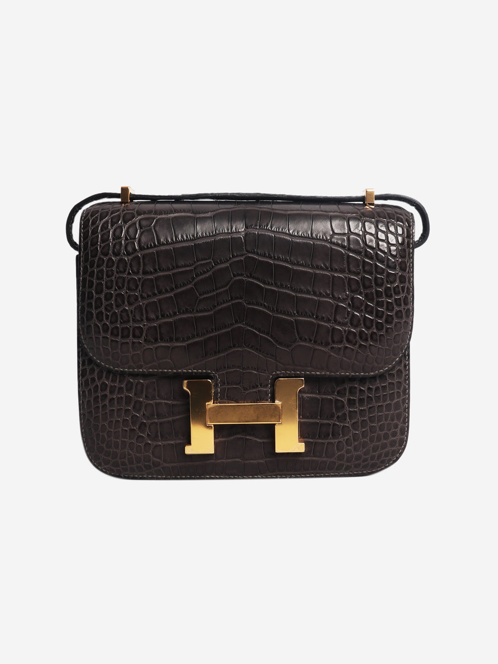 Dark grey Alligator Constance bag Cross-body Bags Hermes 