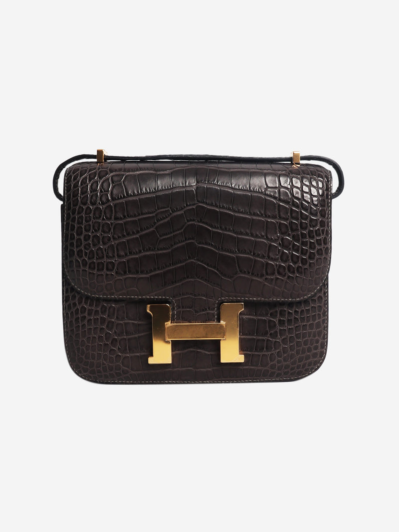Dark grey Alligator Constance bag