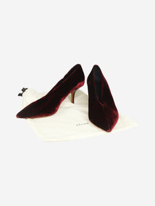 Celine Burgundy velvet pointed toe heels - size EU 38