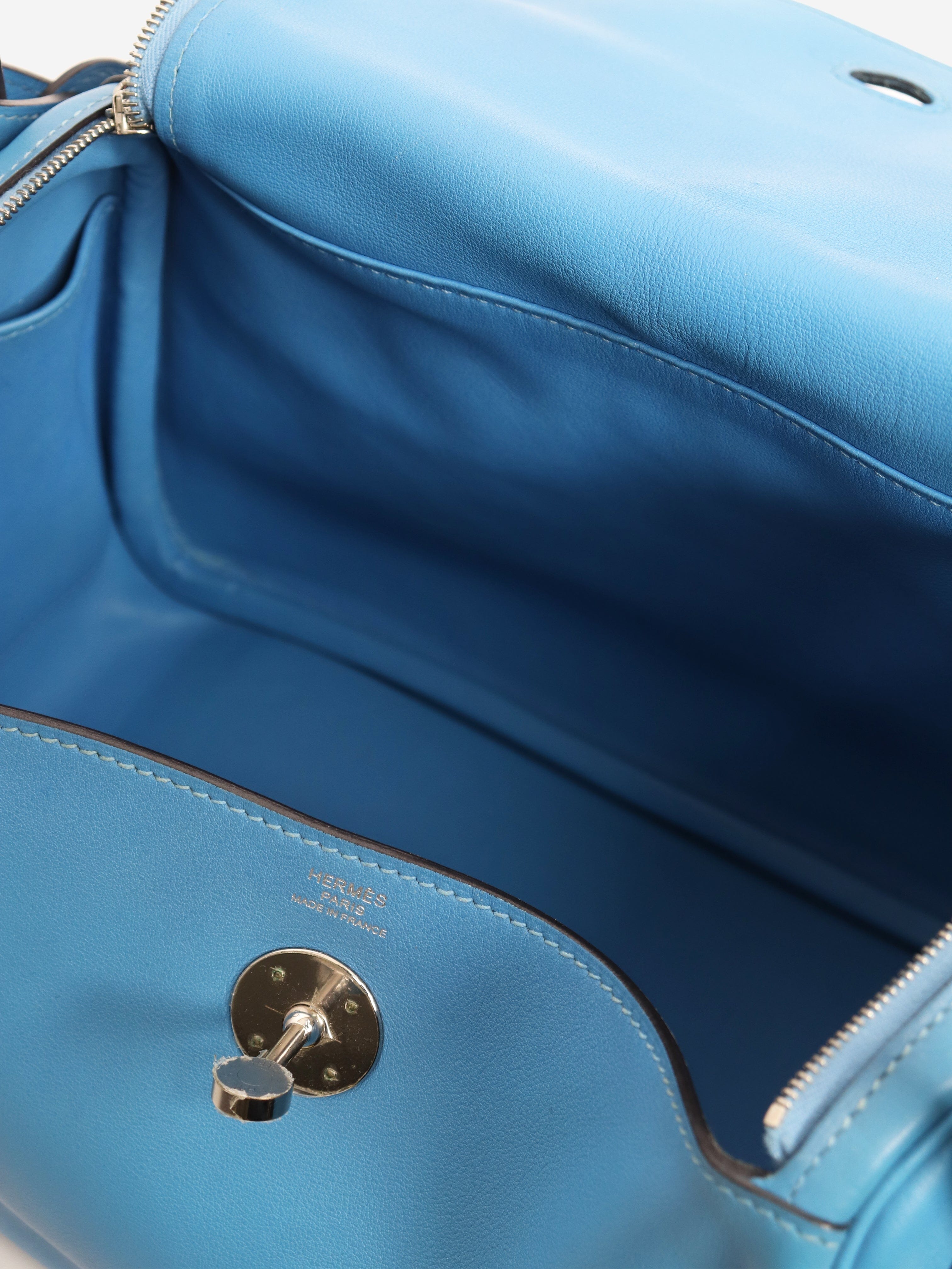 Blue Lindy 2016 leather bag Top Handle Bags Hermes 