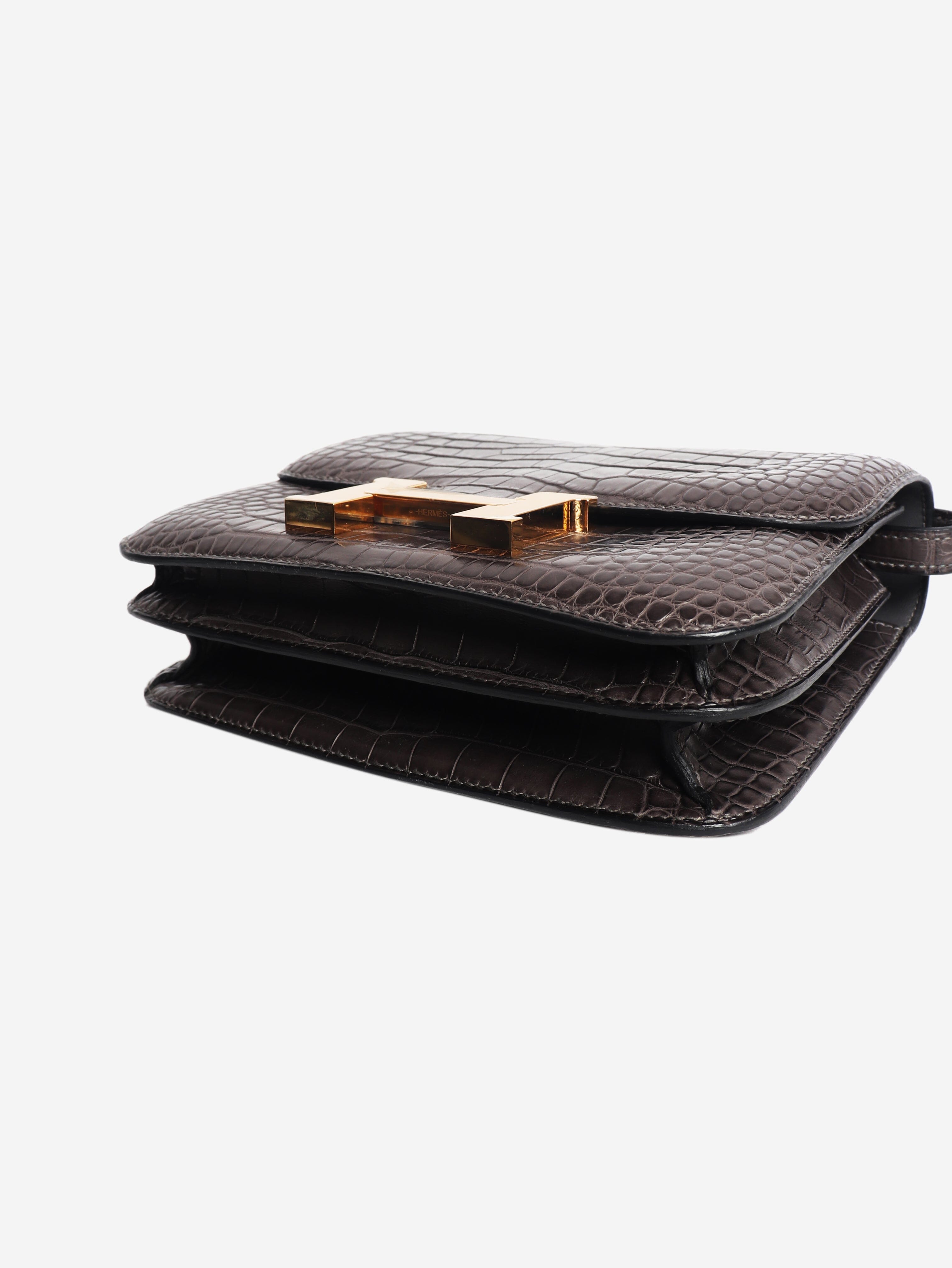 Dark grey Alligator Constance bag