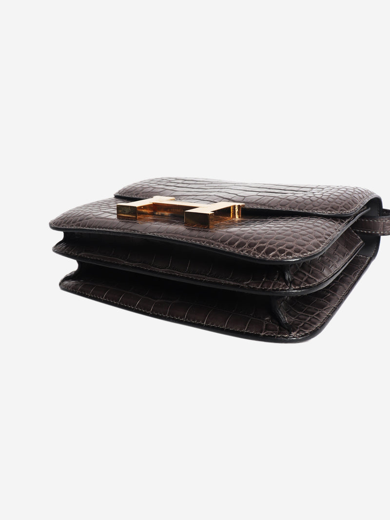 Dark grey Alligator Constance bag