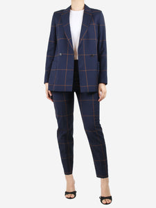 Paul Smith Blue check wool blazer and trouser suit set - size UK 8