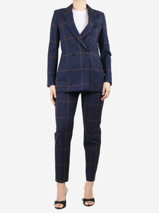 Paul Smith Blue check wool blazer and trouser suit set - size UK 8