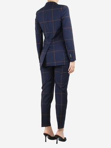 Paul Smith Blue check wool blazer and trouser suit set - size UK 8