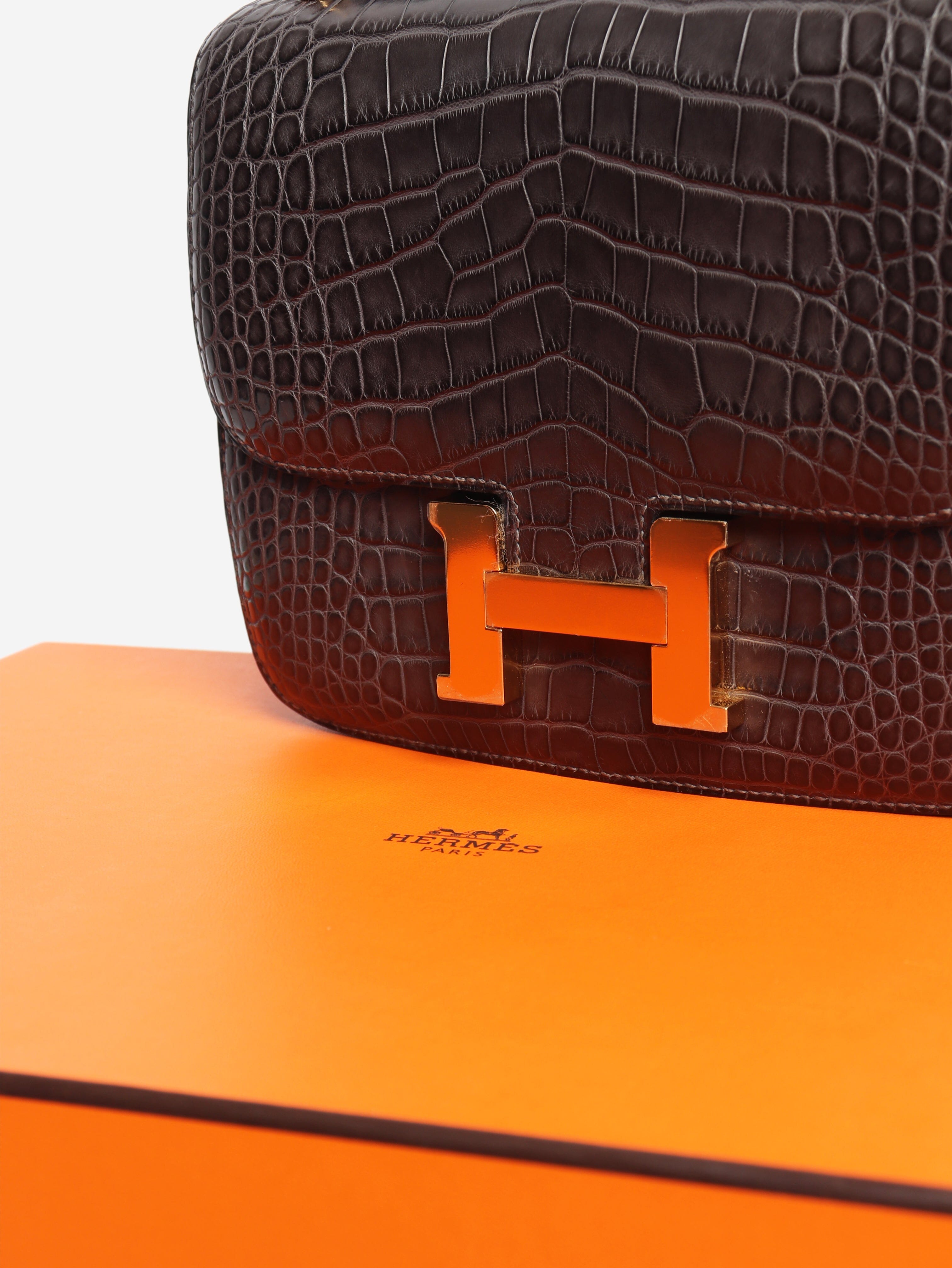 Dark grey Alligator Constance bag
