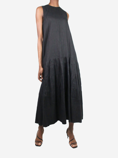 Black sleeveless ruffled hem maxi dress - size UK 8 Dresses Three Graces