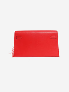 Red 2025 Kelly Elan Folie Chamkila Ostrich feather bag