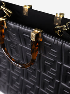 Fendi Black Sunshine medium top handle bag
