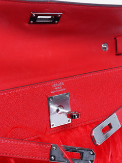 Red 2025 Kelly Elan Folie Chamkila Ostrich feather bag