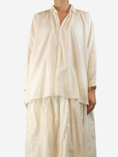White cotton blouse - One size Tops Daniela Gregis 