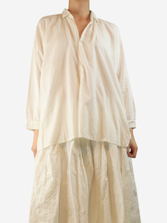 White cotton blouse - One size Tops Daniela Gregis 