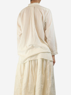 White cotton blouse - One size Tops Daniela Gregis 