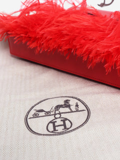 Red 2025 Kelly Elan Folie Chamkila Ostrich feather bag
