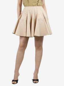 Alaia Cream ruffled mini skirt - size UK 14