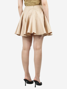 Alaia Cream ruffled mini skirt - size UK 14