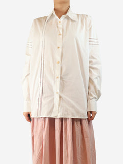 White lace-trimmed shirt - size S Tops Diotima 
