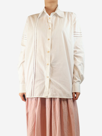 White lace-trimmed shirt - size S Tops Diotima 