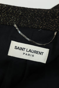 Saint Laurent Gold and black sparkly tuxedo jacket - size UK 20