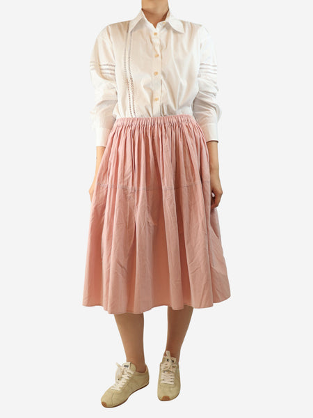 Pink corduroy midi skirt - size M alternate image