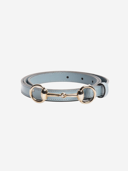 Blue horsebit leather belt product image
