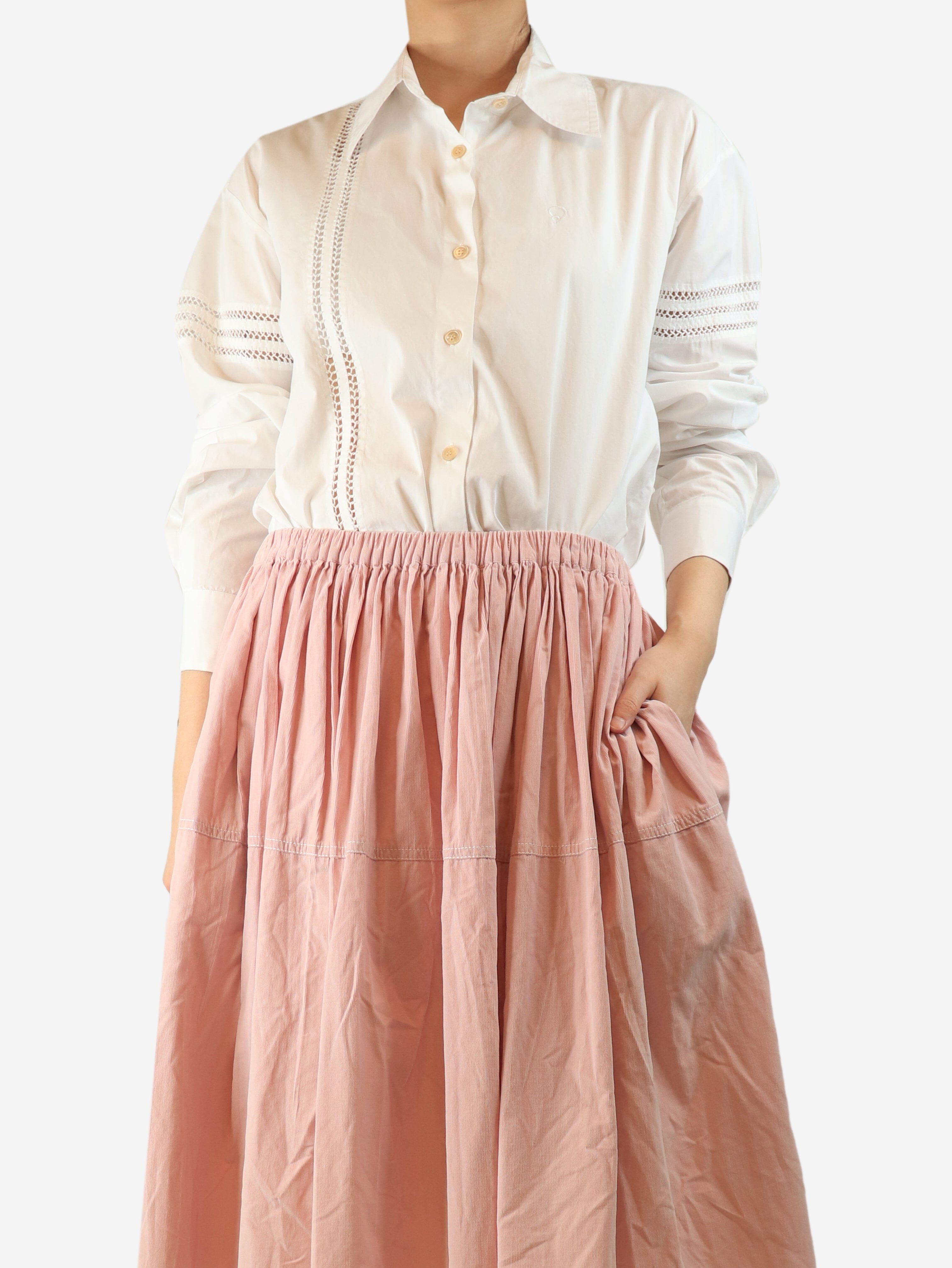 White lace-trimmed shirt - size S Tops Diotima 