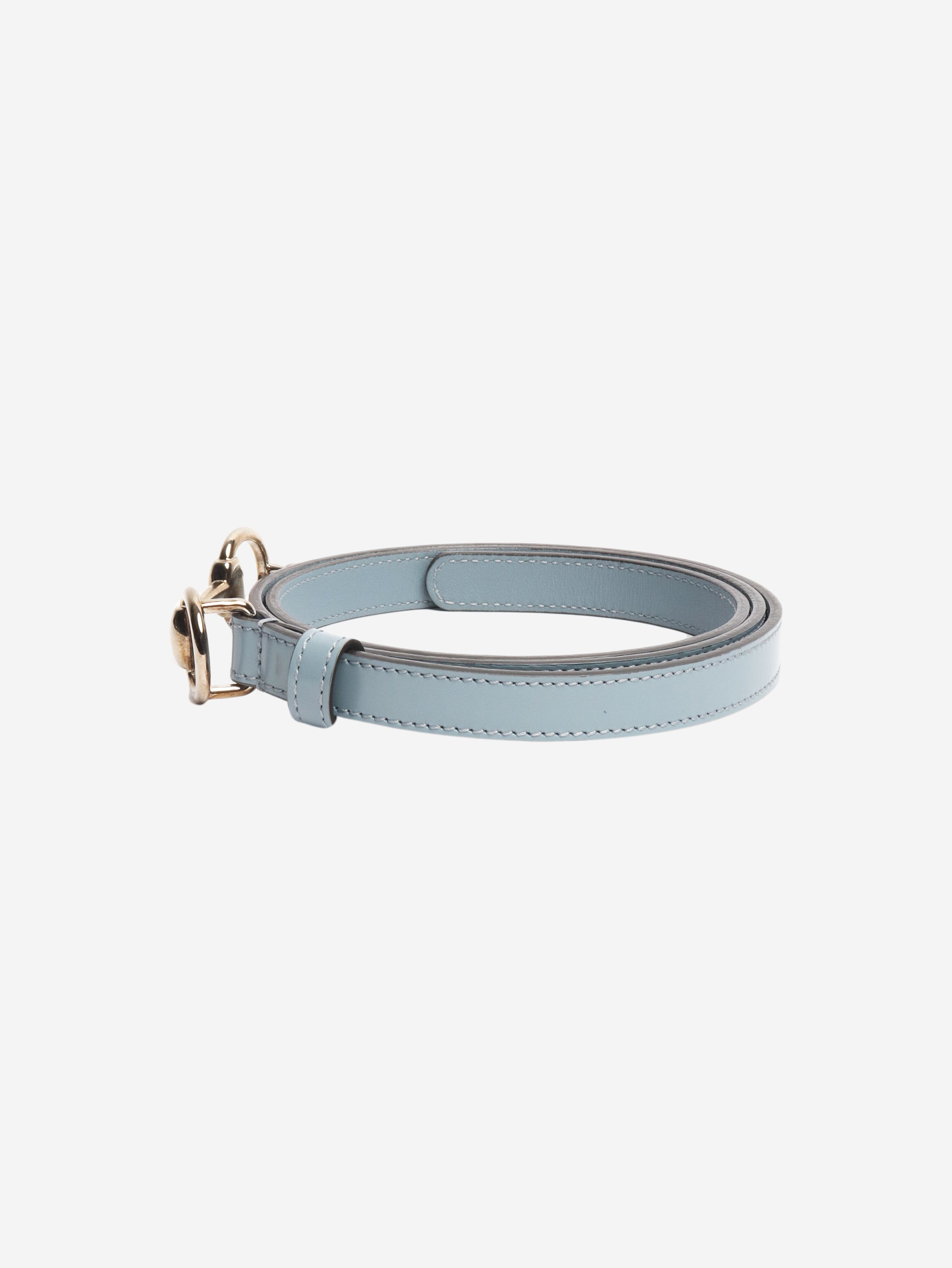 Blue horsebit leather belt Belts Gucci 