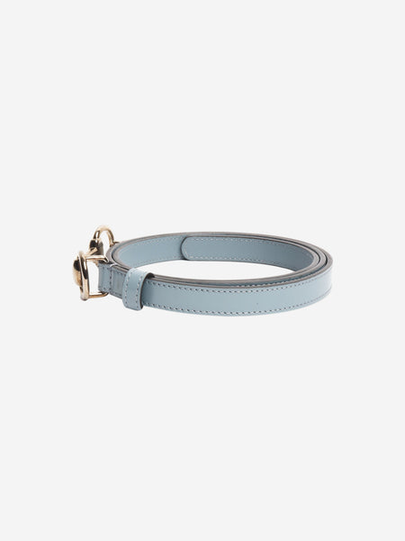 Blue horsebit leather belt alternate image