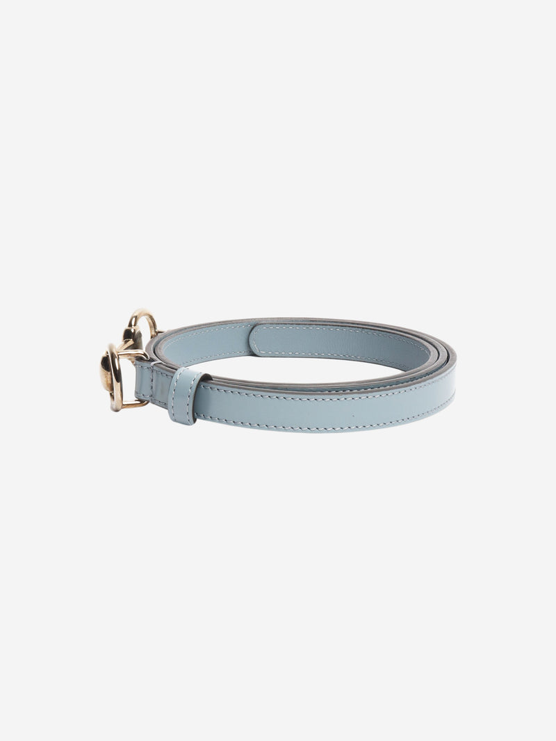 Blue horsebit leather belt Belts Gucci 