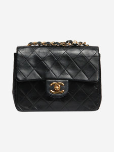 Chanel Black vintage 1989 mini lambskin Classic Single Flap bag