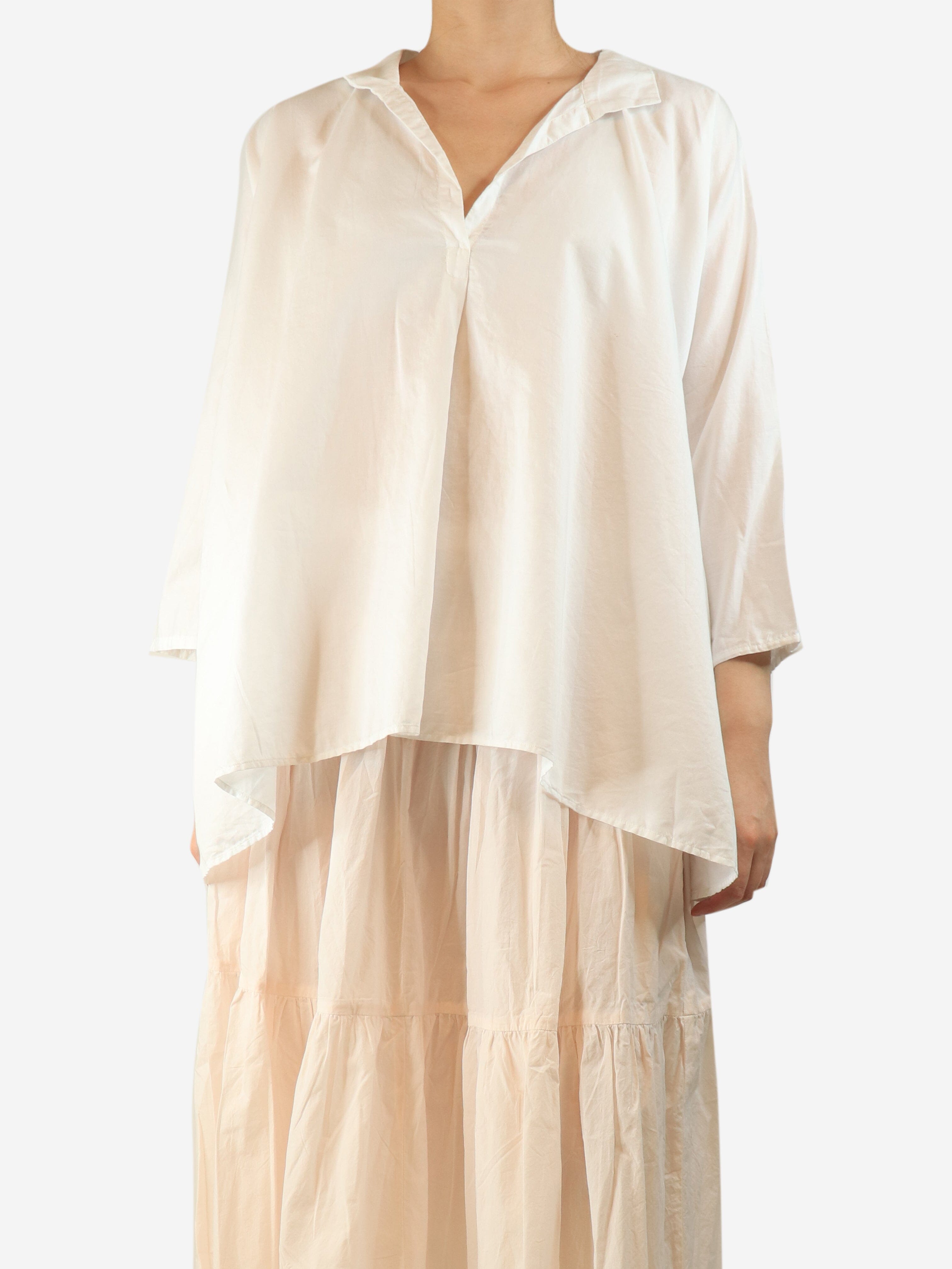 White cotton blouse - One size Tops Daniela Gregis 