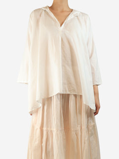 White cotton blouse - One size Tops Daniela Gregis 