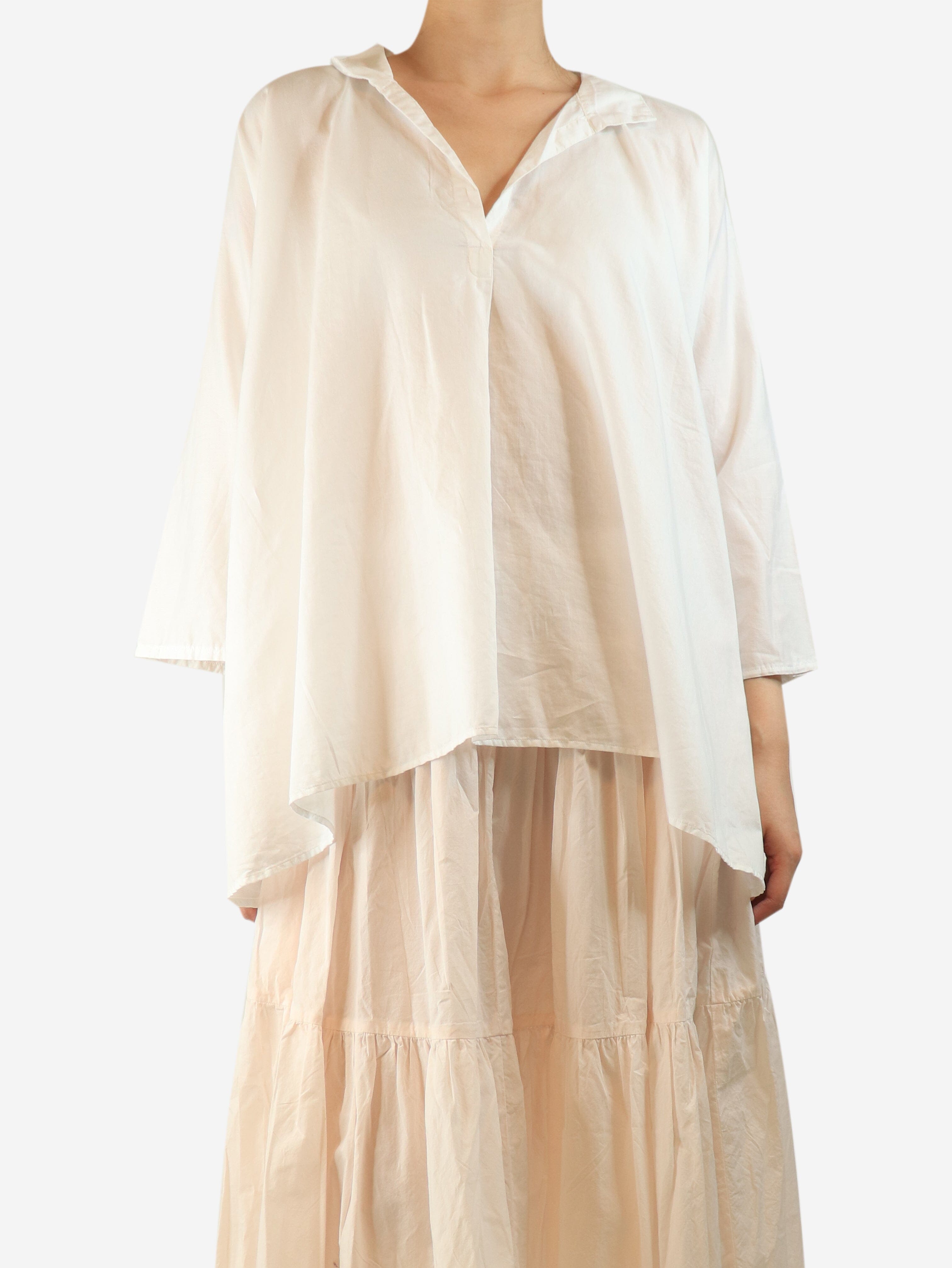 White cotton blouse - One size Tops Daniela Gregis 