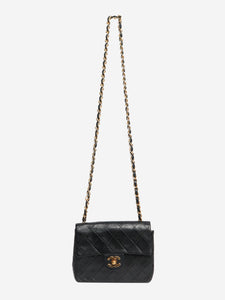 Chanel Black vintage 1989 mini lambskin Classic Single Flap bag